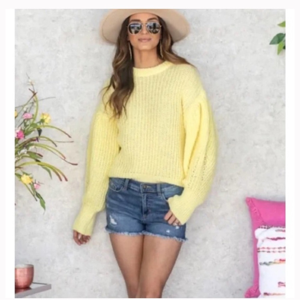 Zara Sweater Women's Pale Yellow Chunky - Picture 2 of 9